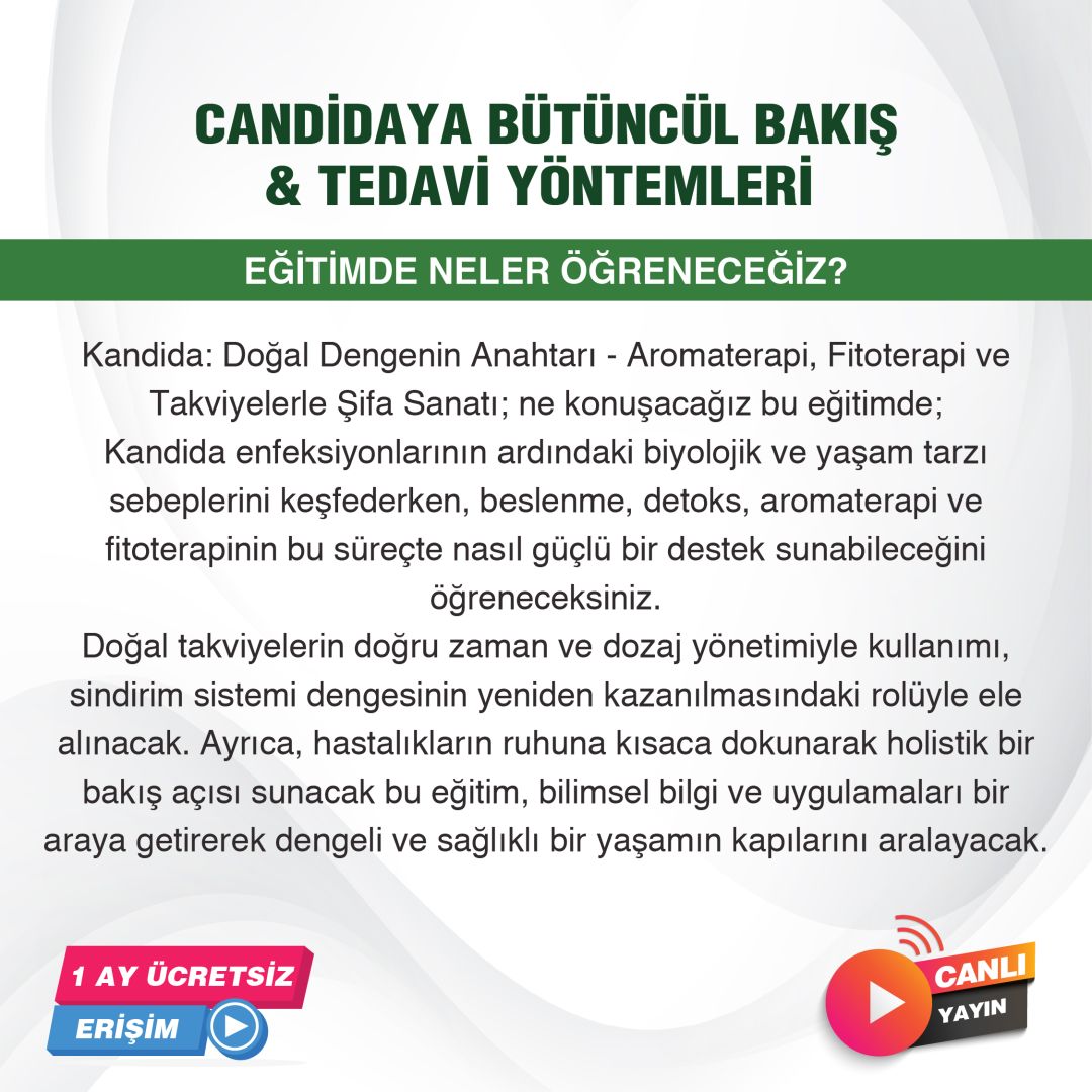 Candidaya Bütüncül Bakış & Tedavi Yöntemleri